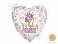 Birthday Princess Pink Heart Foil Balloon - 46 cm - 1 pc