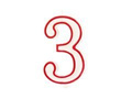 Number candle with red border three - "3"