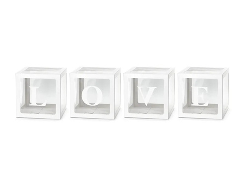 Set of Love balloon boxes white - 4 pcs.