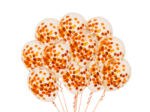 Clear Latex Balloons with confetti - 30 cm - 5 pcs