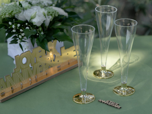 Gold champagne glasses - 120 ml - 6 pcs.