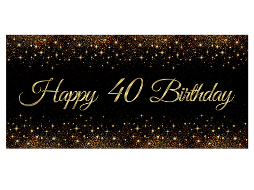 Sparkling poster for fortieth birthday - 70x33 cm