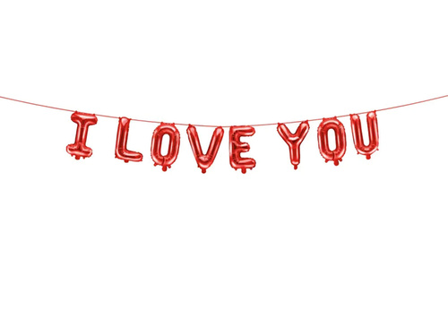 I Love You foil balloon set - red