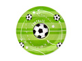 Talerzyki papierowe na urodziny Piłka Nożna - 18 cm - 6 szt.