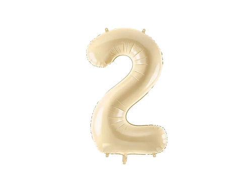 Number 2 Beige Foil Balloon - 72 cm - 1 pc