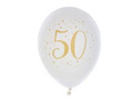 White latex balloons with the number 50 - 23 cm - 8 pcs.
