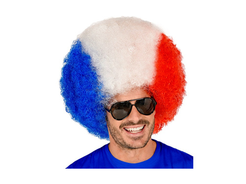 Peruka kręcona kibic - Francja