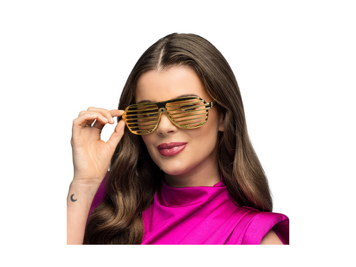 Okulary imprezowe żaluzje złote