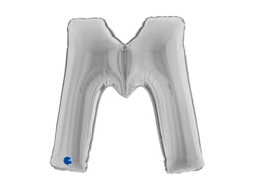 Balon foliowy literka M srebrny - 40" - 1 szt.