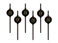 Sparkling black straws for the eighteenth birthday - 6 pcs.