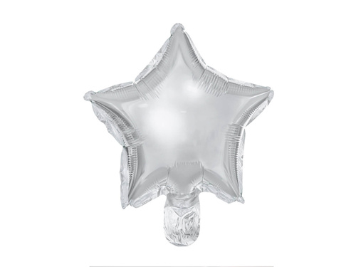 Balony foliowe gwiazdki srebrne - 18,5 cm - 25 szt.