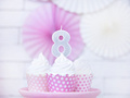 Number candle with glitter - 8 - 1 piece.