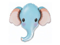 Blue elephant foil balloon - 81 x 99 cm - 1 pc.