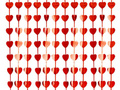 Kurtyna Serca metaliczna czerwona - 100 x 200 cm