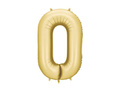 Balon foliowy złota cyfra 0 - 86 cm - 1 szt.