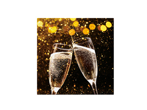 New Year's Eve napkins Champagne glasses - 33 cm - 20 pcs.
