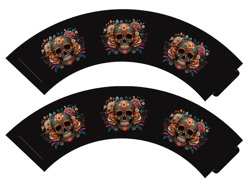 Zestaw dekoracji na babeczki Dia de los muertos - 12 szt.
