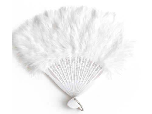 Wachlarz z piór biały - 25 cm - 1 szt.