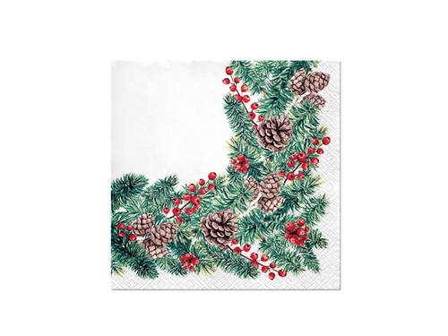 Christmas napkins Spruce branch - 25 cm - 20 pcs.