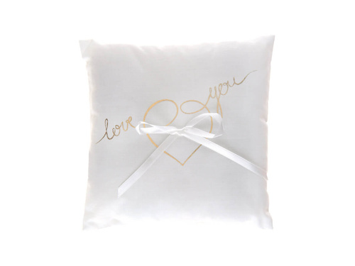 White ring pillow with the inscription Love you - 1 pc.