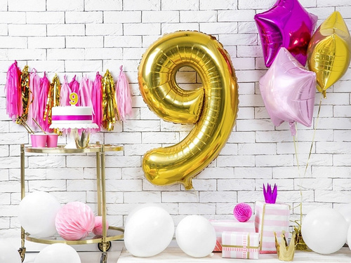 Number candle with glitter - 9 - 1 piece.