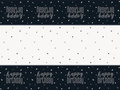 Obrus urodzinowy czarny Happy Birthday - 137 x 213 cm - 1 szt.