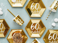 Gold 60th birthday plates - 20 cm - 6 pcs.