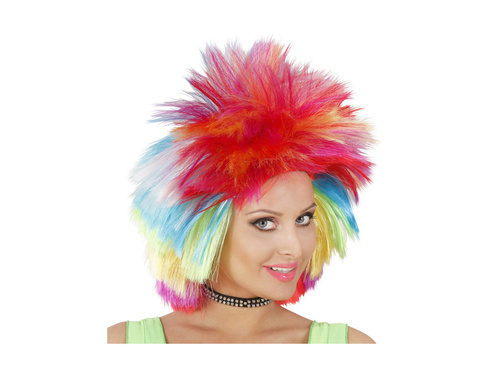 Wielokolorowa peruka rockowej gwiazdy