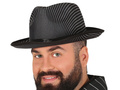 Black gangster hat with ribbon - 1 pc