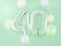 Balon foliowy zielony cyfra 4 - 72 cm - 1 szt.