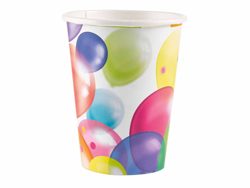 Kubeczki papierowe Baloniki - 250 ml - 8 szt.