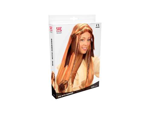 Peruka Karaibskiej Piratki z zamszowymi wstążkami