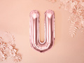 Foil balloon letter "U" pink and gold - 35 cm