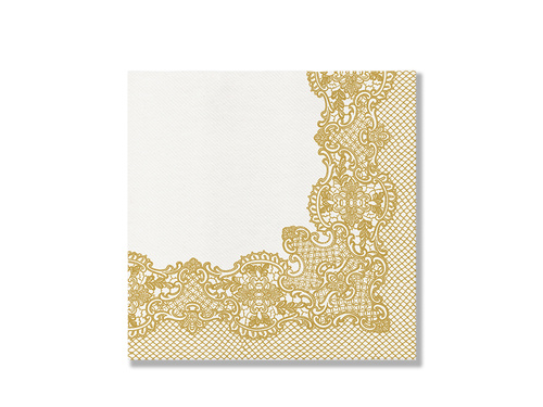 Napkins with gold lace pattern - 40 cm - 50 pcs.