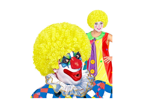 Kręcona peruka klauna żółta włosy afro
