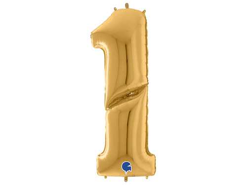 Number 1 gold Foil Balloon - 163 cm - 1 pc