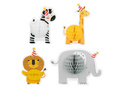 Honeycomb table decorations Safari - 4 pcs.