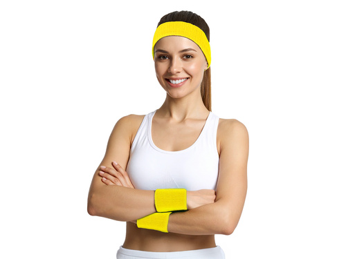 Opaski neonowe żółte Disco lata 80-te - 3 szt.