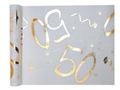 Printed table runner decoration for 50th birthday - 30 cm x 5 m - 1 pc.
