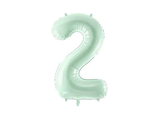 Balon foliowy zielony cyfra 2 - 72 cm - 1 szt.