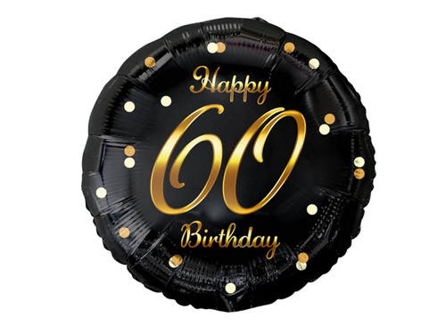 Foil balloon for sixty with gold print - 45 cm - 1 pc.