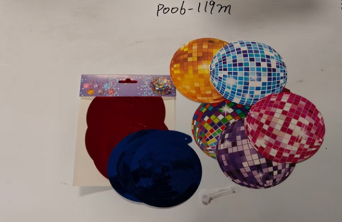 Dekoracja wisząca świderki Disco - 6 szt.