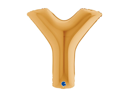 Balon foliowy literka Y złoty - 40" - 1 szt.
