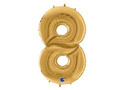 Balon foliowy cyfra 8 złota - 163 cm - 1 szt.
