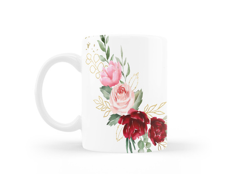 Kubek personalizowany na dzień babci Kwiaty - 330ml