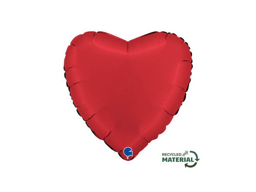 Balon foliowy serce satynowy rubinowo czerwony - 18" - 1 szt.