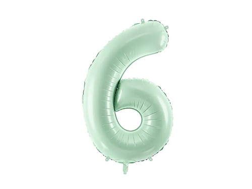 Balon foliowy zielony cyfra 6 - 72 cm - 1 szt.