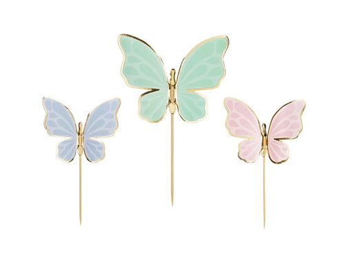 Butterfly cake toppers - 9 pcs.