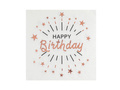 Serwetki urodzinowe Happy Birthday białe - 33 cm - 10 szt.