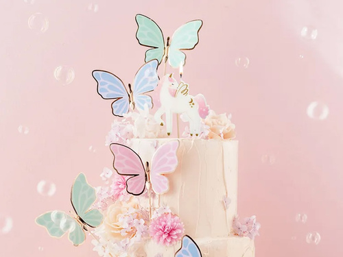 Butterfly cake toppers - 9 pcs.